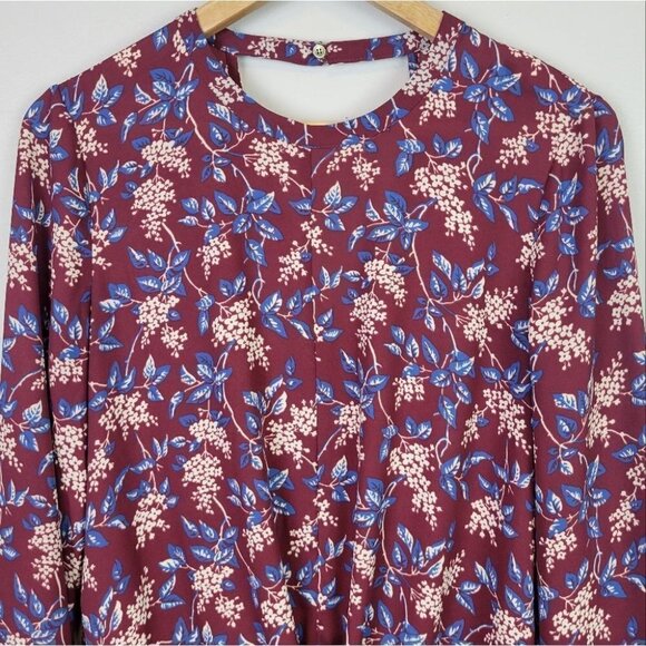 Madewell Bell Sleeve Tie Front Top Antique Flora M - Picture 3 of 13
